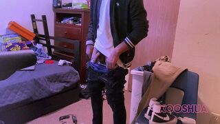 Gay college guy shows his cock in a video