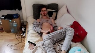 Jerking off while watching porn video