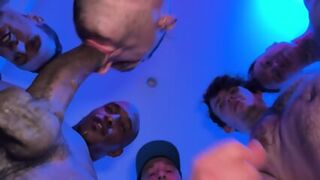 Eleven Guys... One Thirsty Cum Catcher