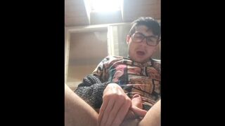 Striptease jerking off with lots of cream