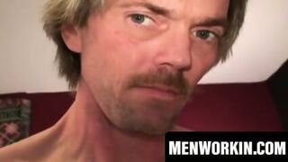 Hairy Guy Wanks And Cums Nude After His Interview