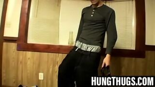 Straight Thug Uses Flashlight On His Thick Dick