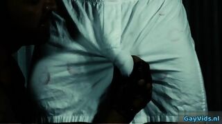 Hairy Gay Spanking With Cumshot