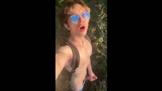 Risky Masturbation In The Woods Ends With A Powerful Cumshot
