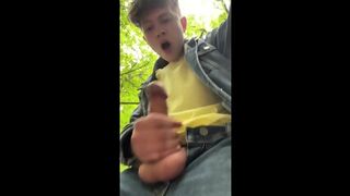 Hot Boy Jerking Big Dick OUTDOORS / Huge Load / Massive Cock / Sexy / Handsome / Teen / JOI /