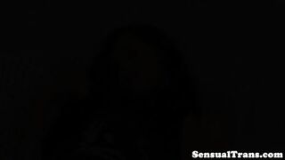 Teen Les Tranny Jerking Her Cock While Rimmed