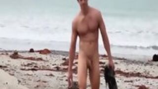 Outdoor Surfer Shoots Cum