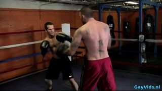 Muscle Gay Threesome With Cumshot