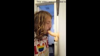 Sucking On My New Dildo Toy