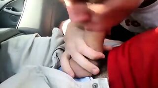 Sucking My Buddy's Big Cock In The Car