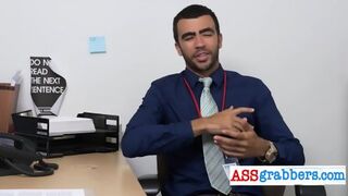 Executive Gets Slammed By Coworker While BLINDFOLDED