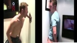 Gay Blowjob At Gloryhole For Straight Dude