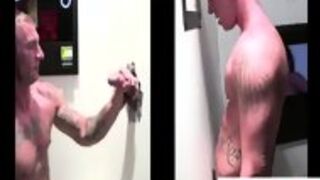 Hidden Gay At Gloryhole Sucks Straight Cock