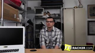 Nerdy Guy With Glasses Gets His Asshole Squashed By Director