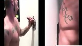 Tattooed Straight Gets Gay Blowjob At Gloryhole
