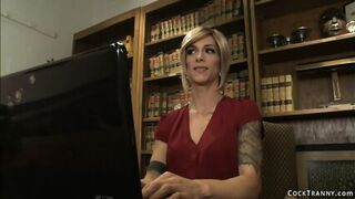 TS Dean Fucks Brunette Student