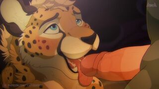 Office cheetah. Party whore - Furry Gay Animation - Preview