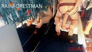 Rainforest-Man Riding his 15 King Cock.