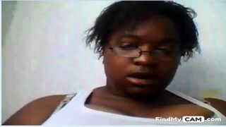 Ebony Shows Big Tits On Webcam