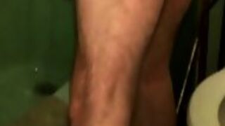 Tattooed Straight Redneck Masturbates Under The Shower