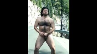 Hairy Bator Jerking Off By The Road