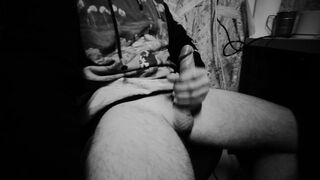 First day of edging in black and white masturbation - Noir series