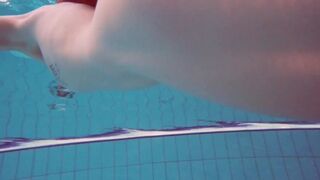 Pretty Polish teen Alice swimming without clothes