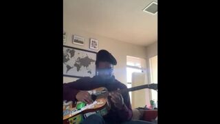 Playing a little guitar