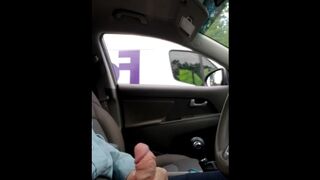 Showing off ginger cock on the highway, showing FedEx driver!