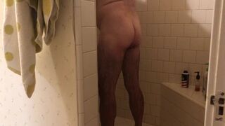 Hairy dilf shower