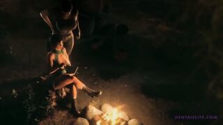 Hot 3D Lara Gets The Biggest Futa Cock From The Camp