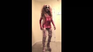Pink Haired Slut In Pink Thigh Boots
