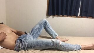 Handsome selfie anal and masturbation excited and mass ejaculation