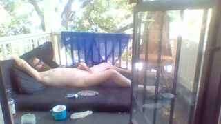 risky masturbation on my balcony again!