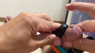 masturbation gay スマホ自撮りオナニー おもちゃでカウパーだくだく!お漏らしおしっこで寸止め!最後はノーハンド乳首責め大量ザーメン射精