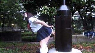 Amateur Japanese Teen CD Outdoor Dildo
