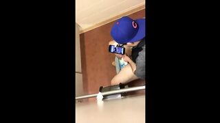 Str8 Spy Nerd In Public Toilet