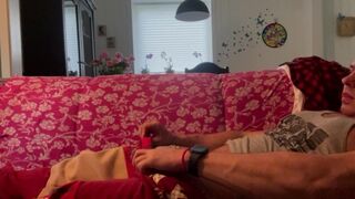 Jerking off screaming and cumming in the end.