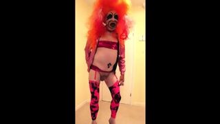 Orange Haired Slut In Pink Biker Jacket