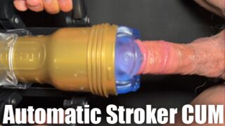 Fleshlight Automatic stroker made me Loud Moaning Orgasm (No hand masturbation)