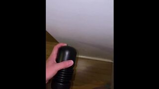 Fucking and wanking with my flashlight with big cumshot