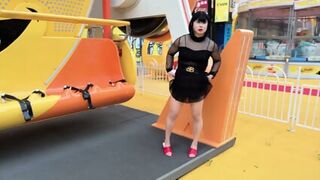 Wearing Stockings And Having A Big Penis Outdoors 2