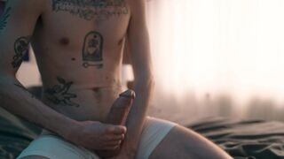 Stroking My Morning Wood - Big Dick Edging with Huge Cumshot