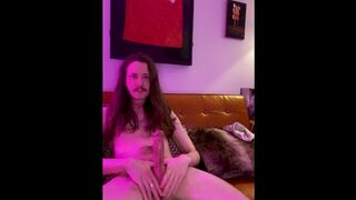 Hot skinny boy jerks his thick cock on the couch and cums for you