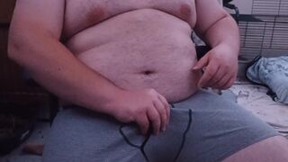 Chubby guy masturbating
