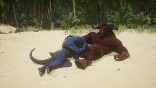 Gay furry dragon blowjob for furry monster the seashore