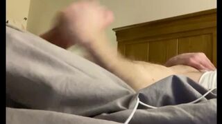 Under the covers masturbating while friend in same room. Hot cumming straight guy wanking, cumshot