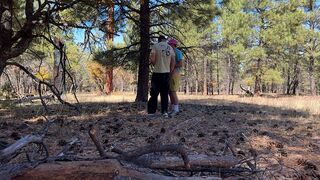 Jerking off in the woods, using cum my cum as lube