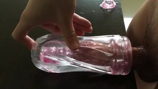 Fucks my new toy until cum