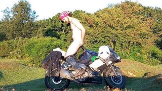 Bike Riding - Massive Dildo
